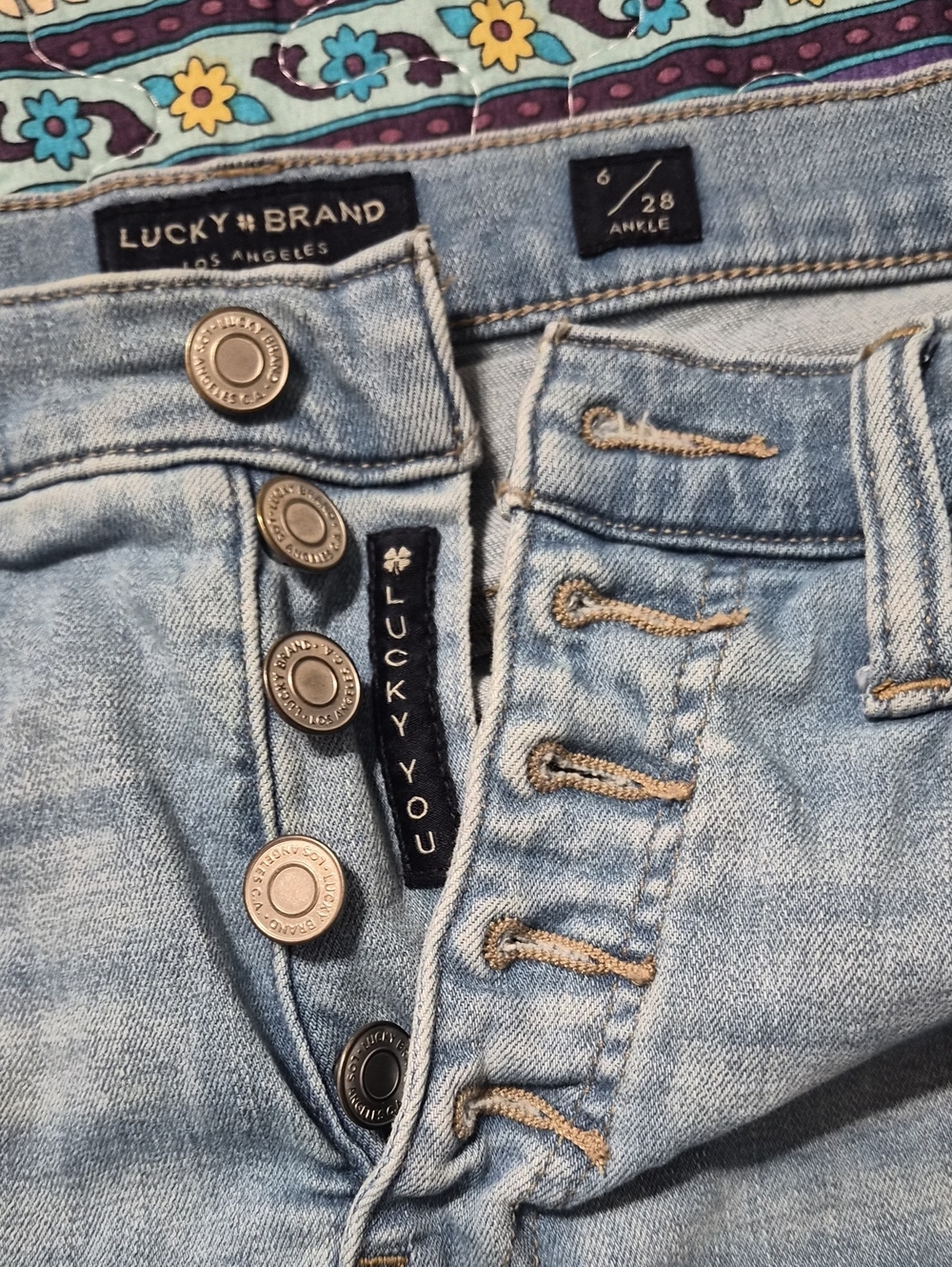 Lucky Brand High-Rise Light Blue Button-Fly Jeans
